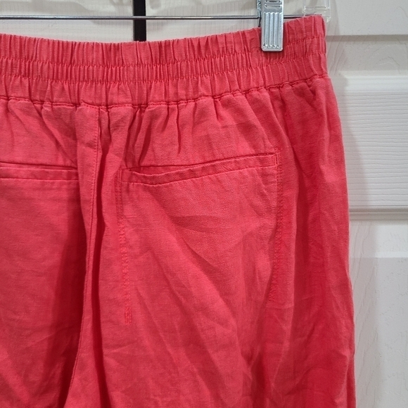 Athleta Playa Linen Set Top & Wide Leg Crop Pants Passionfruit Coral Small 6 S - Picture 7 of 16